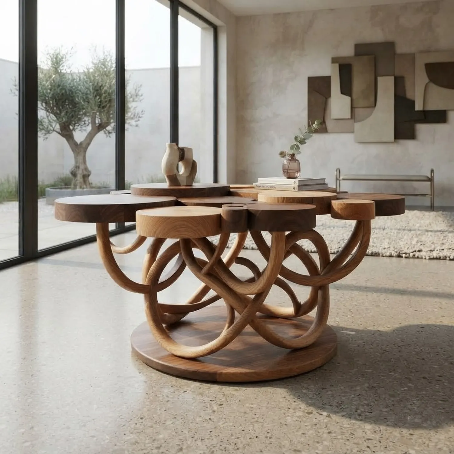 Wood Grape Cluster Coffee Table Classic Furniture Accent Interior Styling